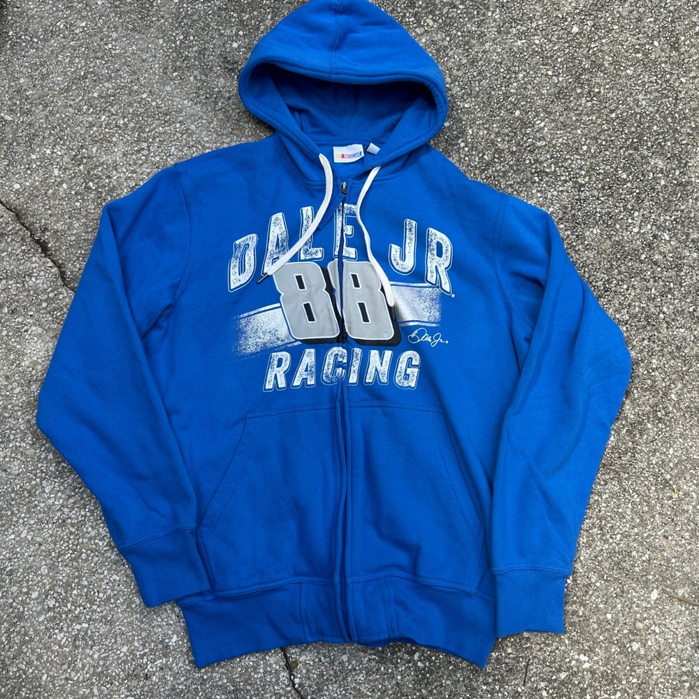 NASCAR Dale Jr 88 Racing Full Zip Hoodie Blue Mens Large